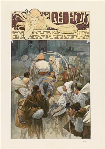 ALPHONSE MUCHA (1860-1939). LA PLUME. Magazine, April 1, 1898. 10x7 inches, 25x19 cm. Imprimerie de Vaugirard, Paris.